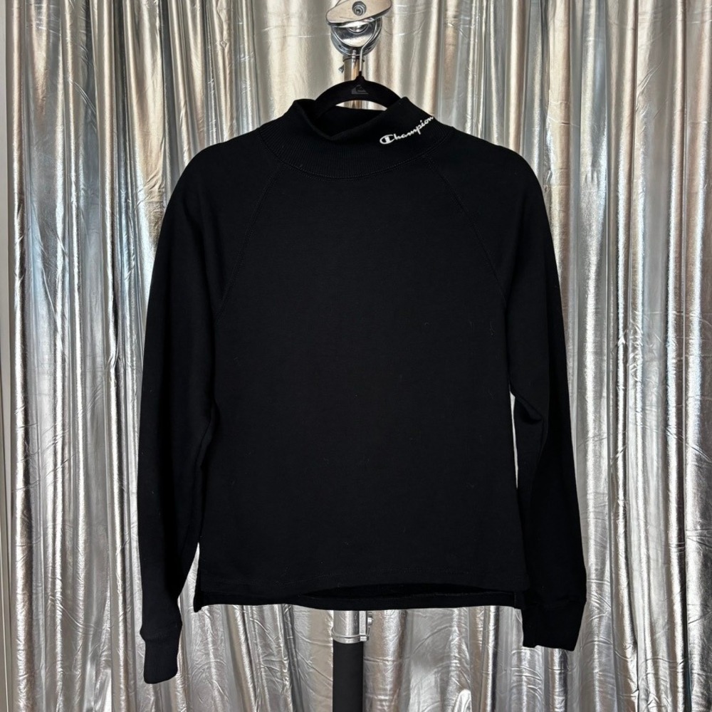 Champion Black Mock Neck Long Sleeve Sweatshirt